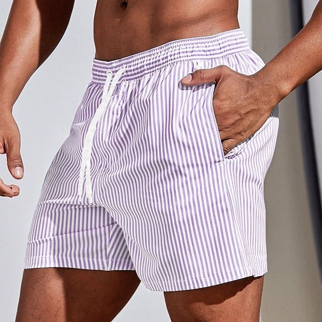 Liam | Men's Striped Drawstring Swim Shorts