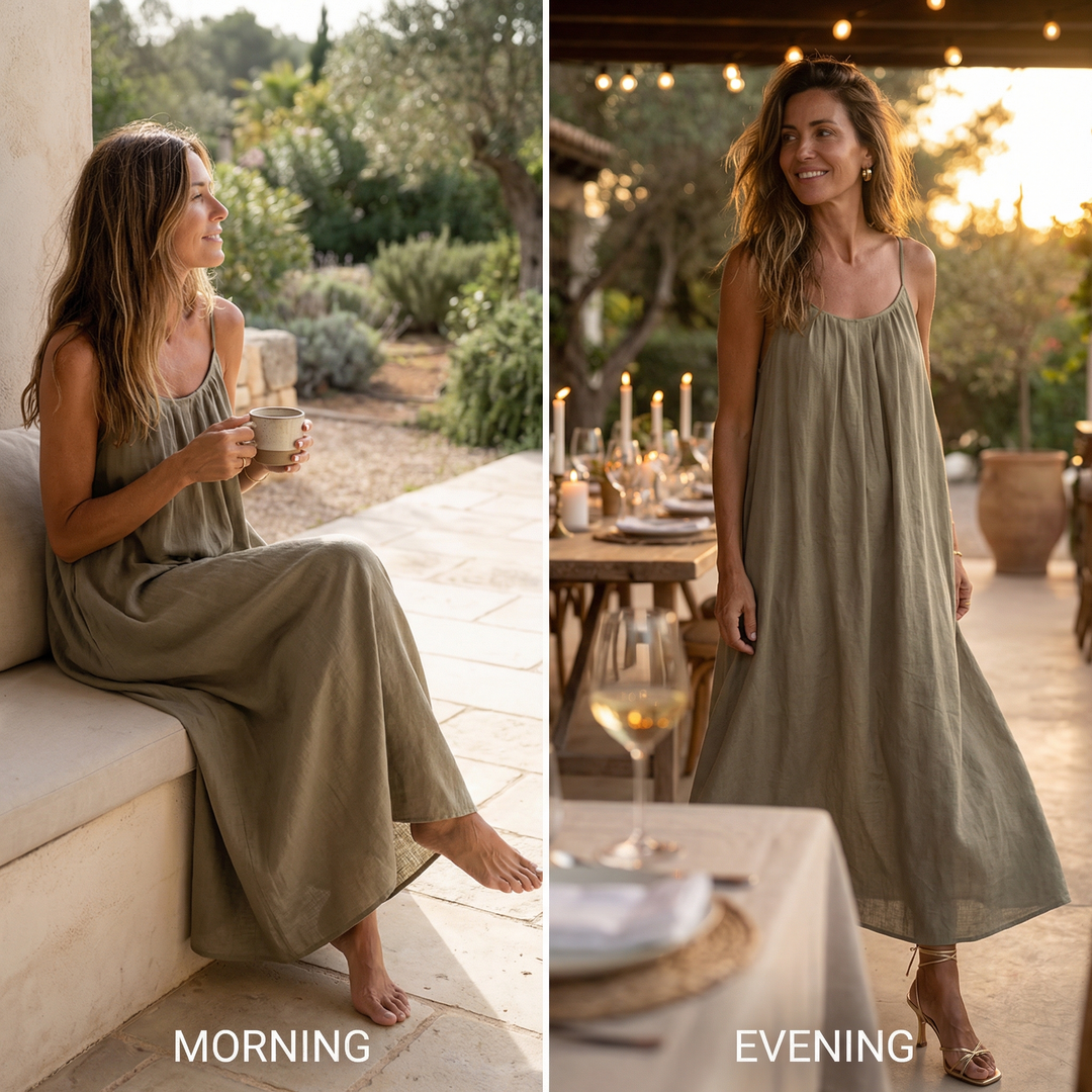 Isadora | Sleeveless Open-Back Maxi Dress with Spaghetti Straps for Women