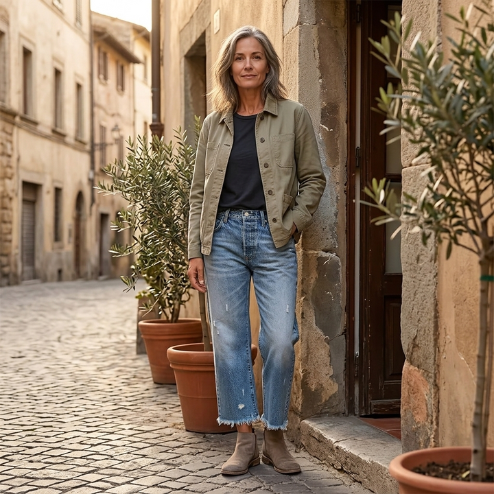 Talia | Women's Cropped Straight Leg Jeans - Casual Outings