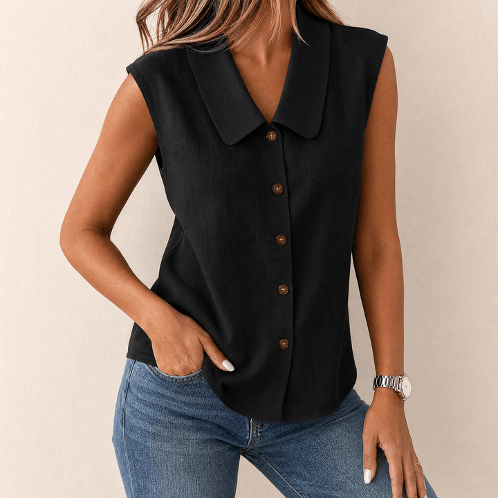 Sabine | Women's V-Neck Sleeveless Blouse – Casual Summer Top