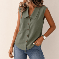 Sabine | Women's V-Neck Sleeveless Blouse – Casual Summer Top