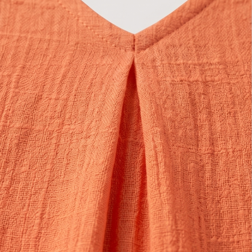 Nadene | V-Neck Maxi Dress with Center Pleat and Short Sleeves for Women
