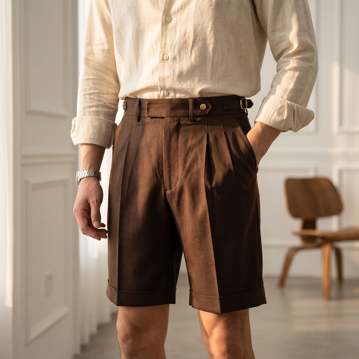 Milo | Men's Pleated Gurkha Shorts with Turn-Up Hem