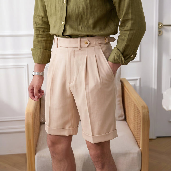 Milo | Men's Pleated Gurkha Shorts with Turn-Up Hem