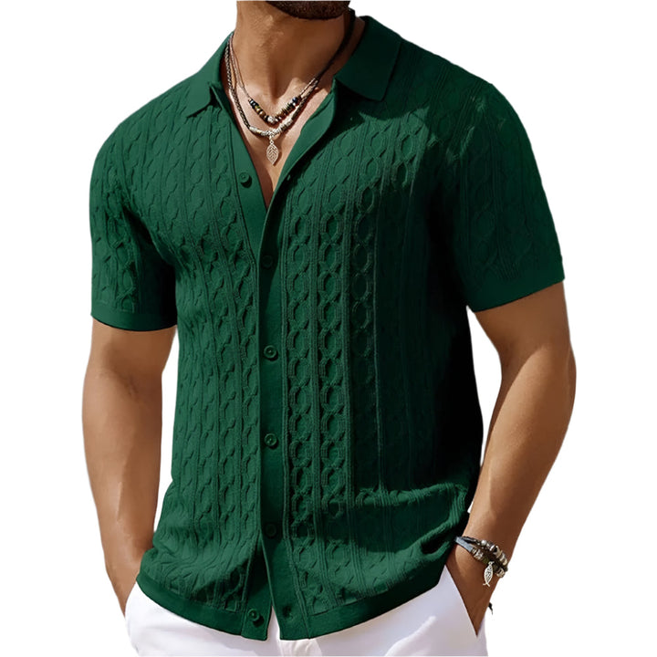 Dante | Men's Button Front Textured Polo Shirt