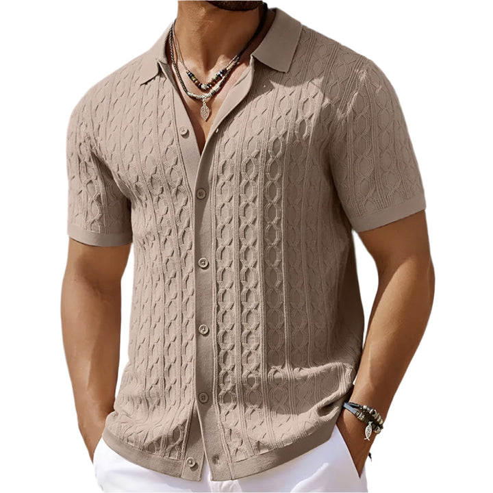 Dante | Men's Button Front Textured Polo Shirt