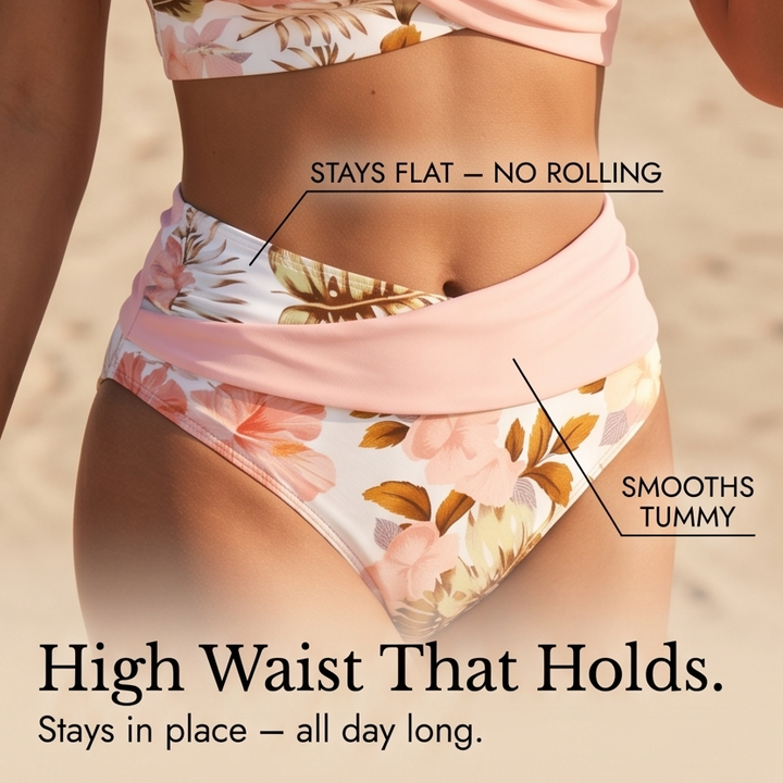Agatha | Wrap V-Neck High-Waist Two-Piece Bikini Set