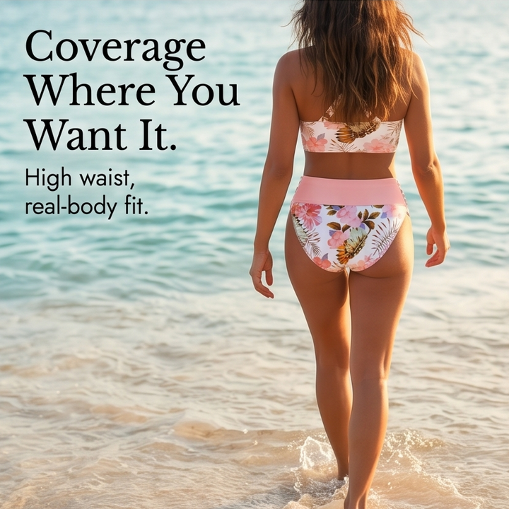 Agatha | Wrap V-Neck High-Waist Two-Piece Bikini Set
