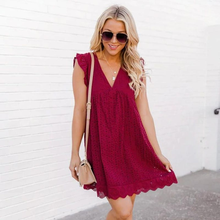 Katinka | Sleeveless Midi Dress with Built-In Shorts and Pockets for Women