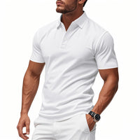 Felix | Button-Front Polo Shirt with Ribbed Collar for Men