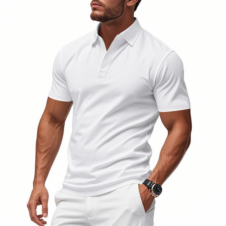 Felix | Button-Front Polo Shirt with Ribbed Collar for Men