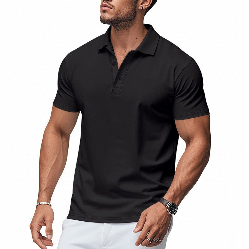 Felix | Button-Front Polo Shirt with Ribbed Collar for Men