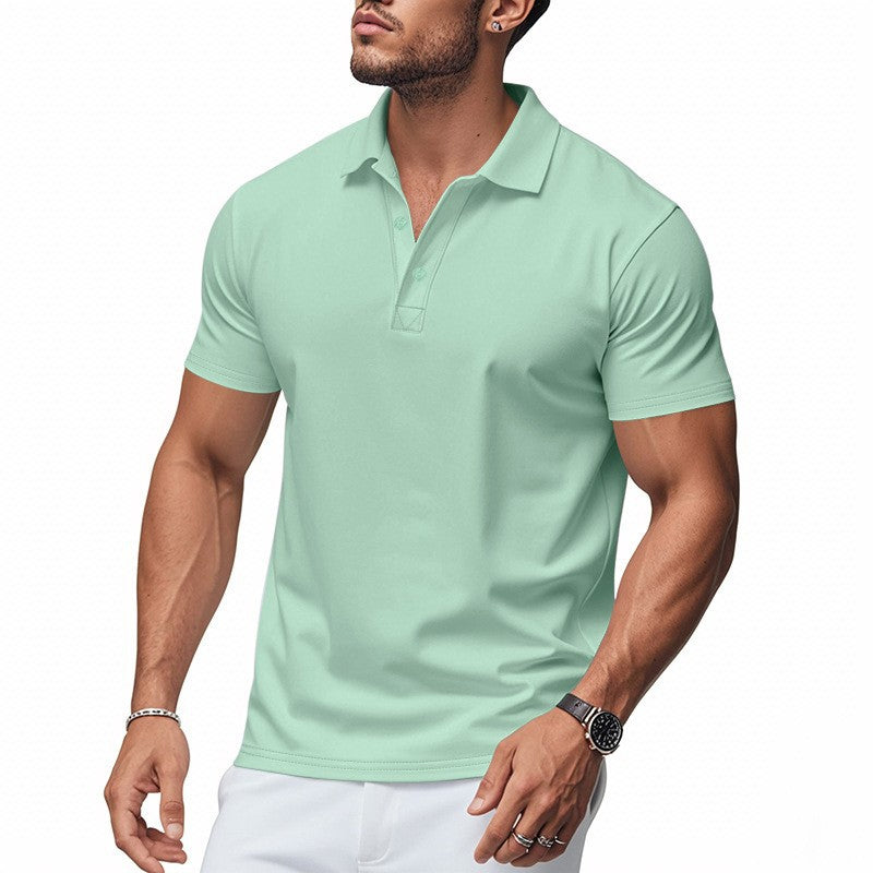 Felix | Button-Front Polo Shirt with Ribbed Collar for Men