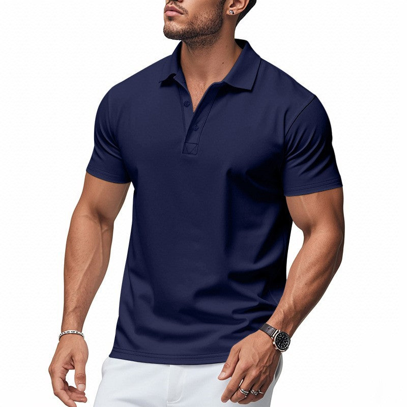 Felix | Button-Front Polo Shirt with Ribbed Collar for Men