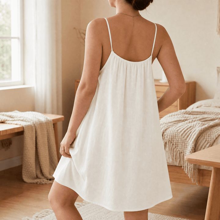 Nadalyra | Open-Back A-Line Sundress with Spaghetti Straps for Women