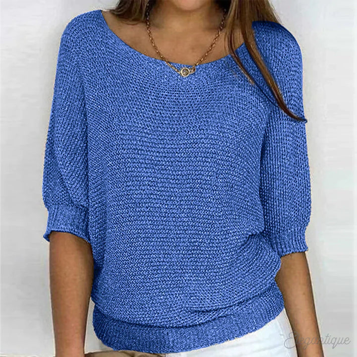 Noor | Ribbed Knit Sweater with Round Neck for Women