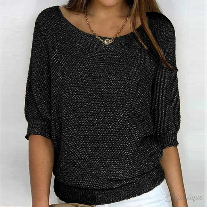 Noor | Ribbed Knit Sweater with Round Neck for Women