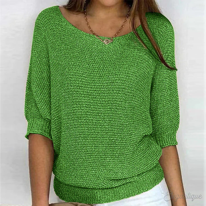 Noor | Ribbed Knit Sweater with Round Neck for Women