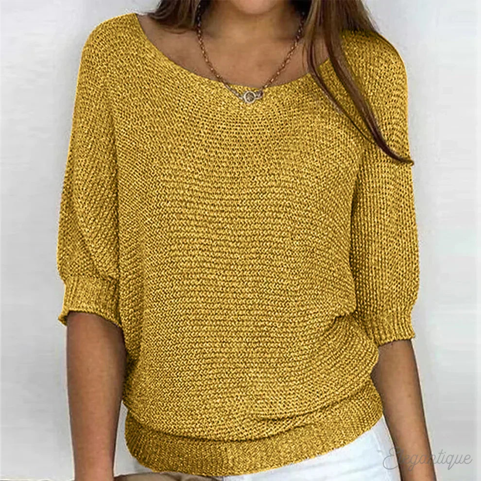 Noor | Ribbed Knit Sweater with Round Neck for Women