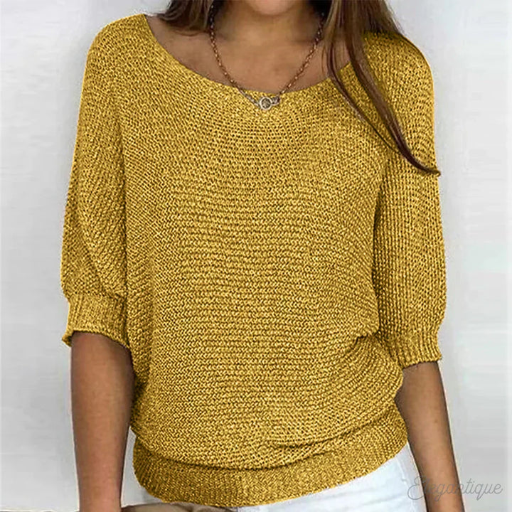 Noor | Ribbed Knit Sweater with Round Neck for Women