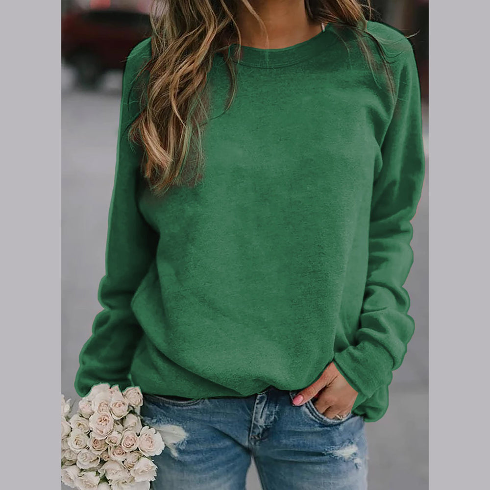 Freya - Ribbed Crew Neck Sweater with Long Sleeves for Women