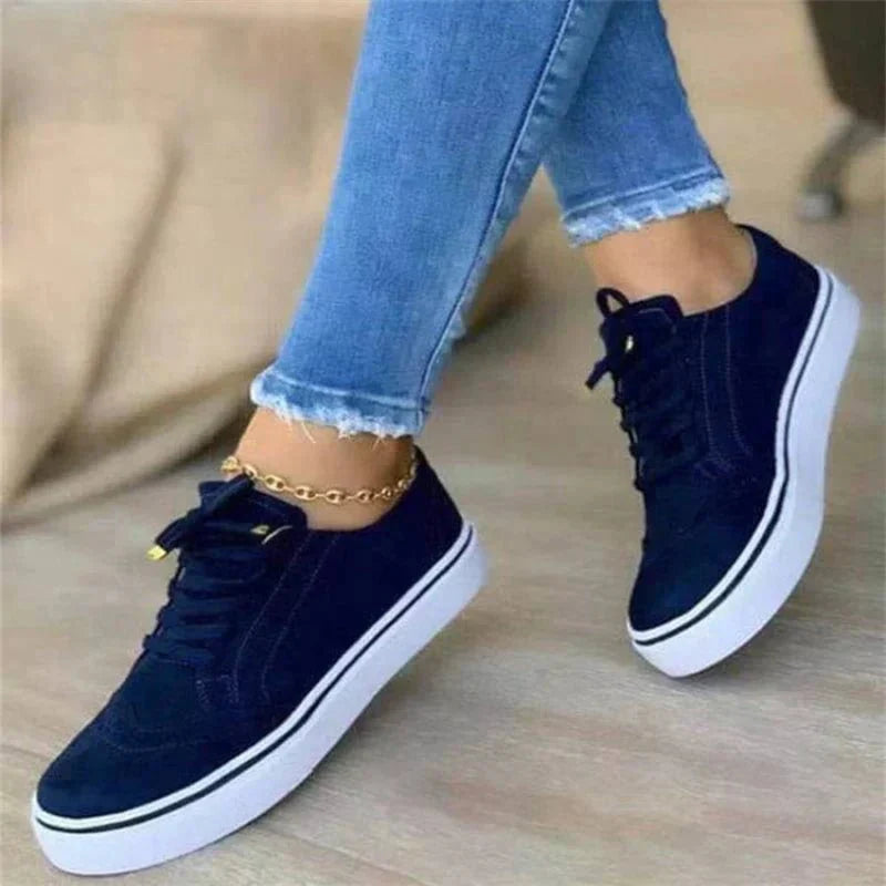 Aurelie | Lace-Up Platform Sneakers with Perforated Wingtip Detail for Women