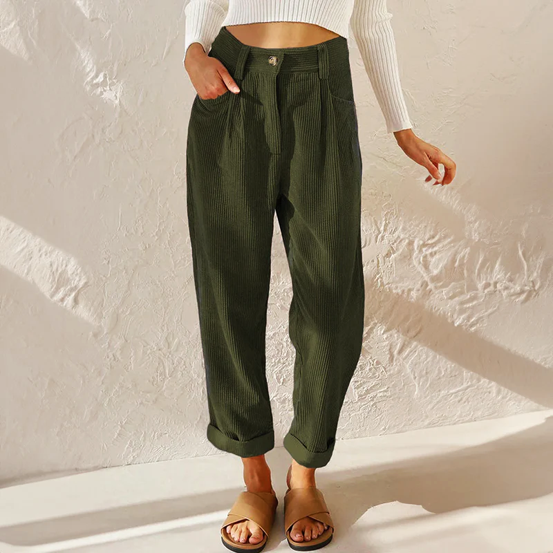 Luca | Women's Wide Leg Pants High-Waist Ribbed Texture
