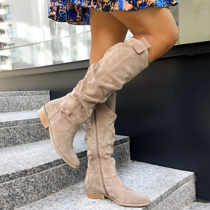 Chiara | Slouch Knee-High Boots with Block Heel for Women