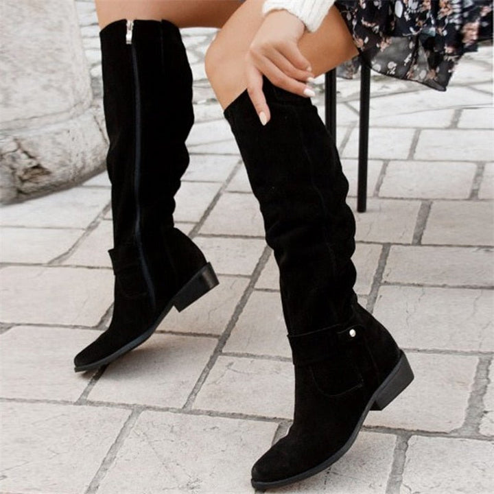 Chiara | Slouch Knee-High Boots with Block Heel for Women