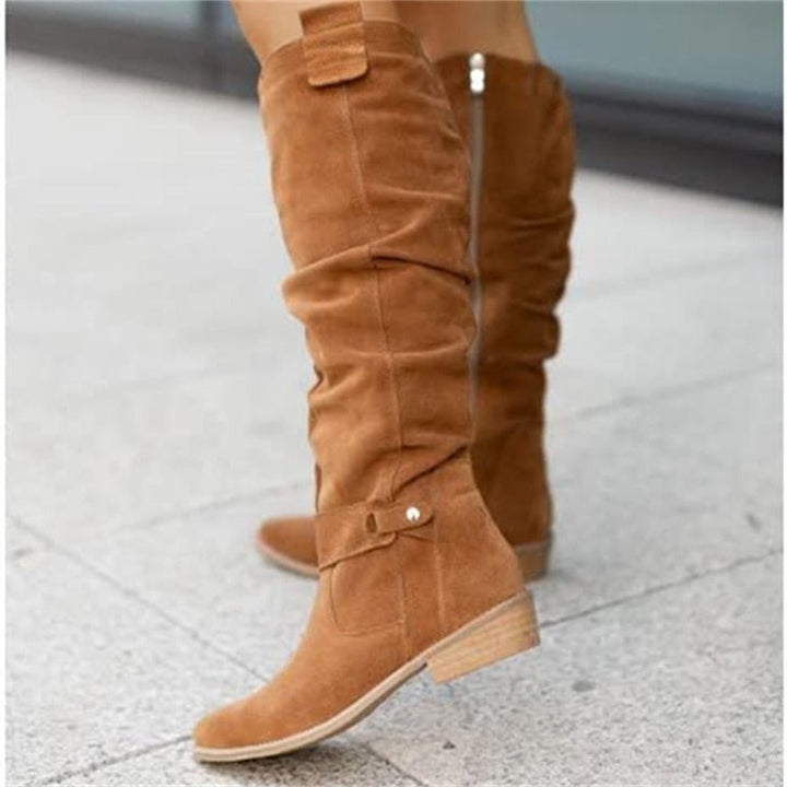 Chiara | Slouch Knee-High Boots with Block Heel for Women